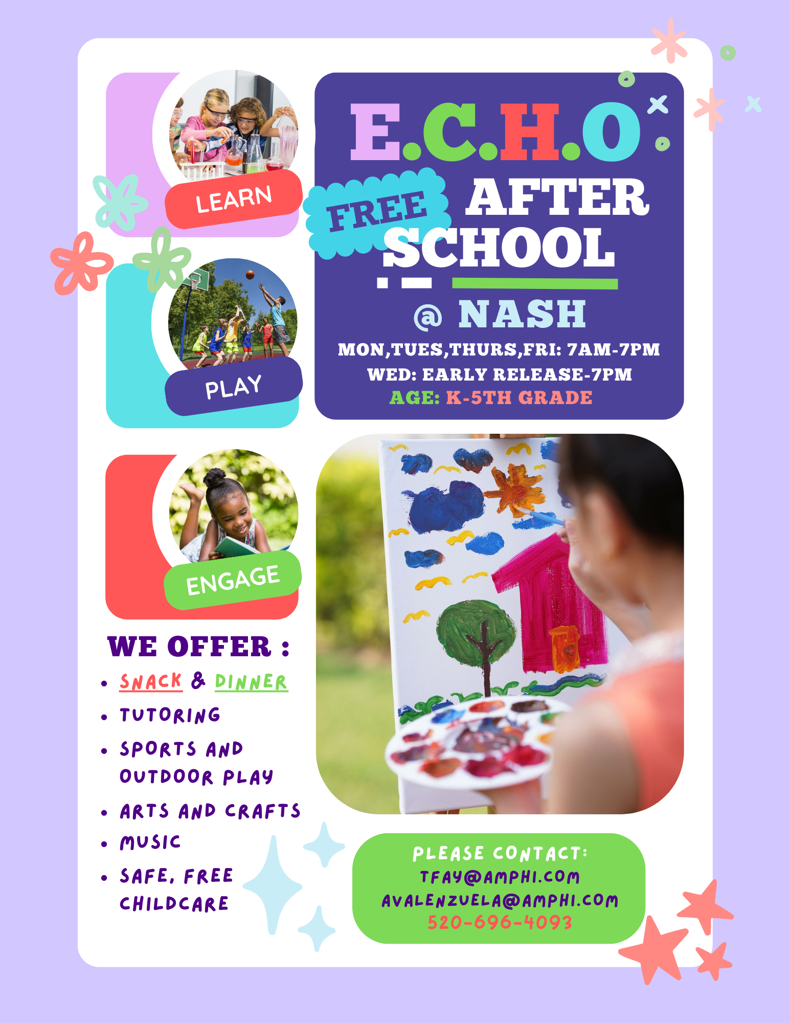 ECHO free after school care is coming to Nash. ECHO free after school care is coming to Nash.